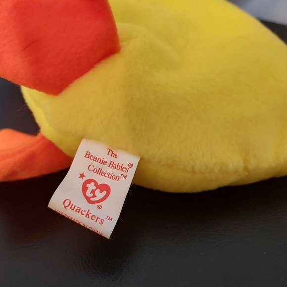 TY Original Beanie Baby Quacker The Duck With PVC Pellets 1993 - Picture 4 of 5